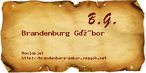 Brandenburg Gábor névjegykártya